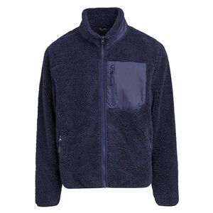 Build Your Brand Mens Bonded Sherpa Jacket / Navy
